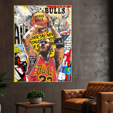 Mascot The Chicago Bulls Cotton Canvas Wall Painting