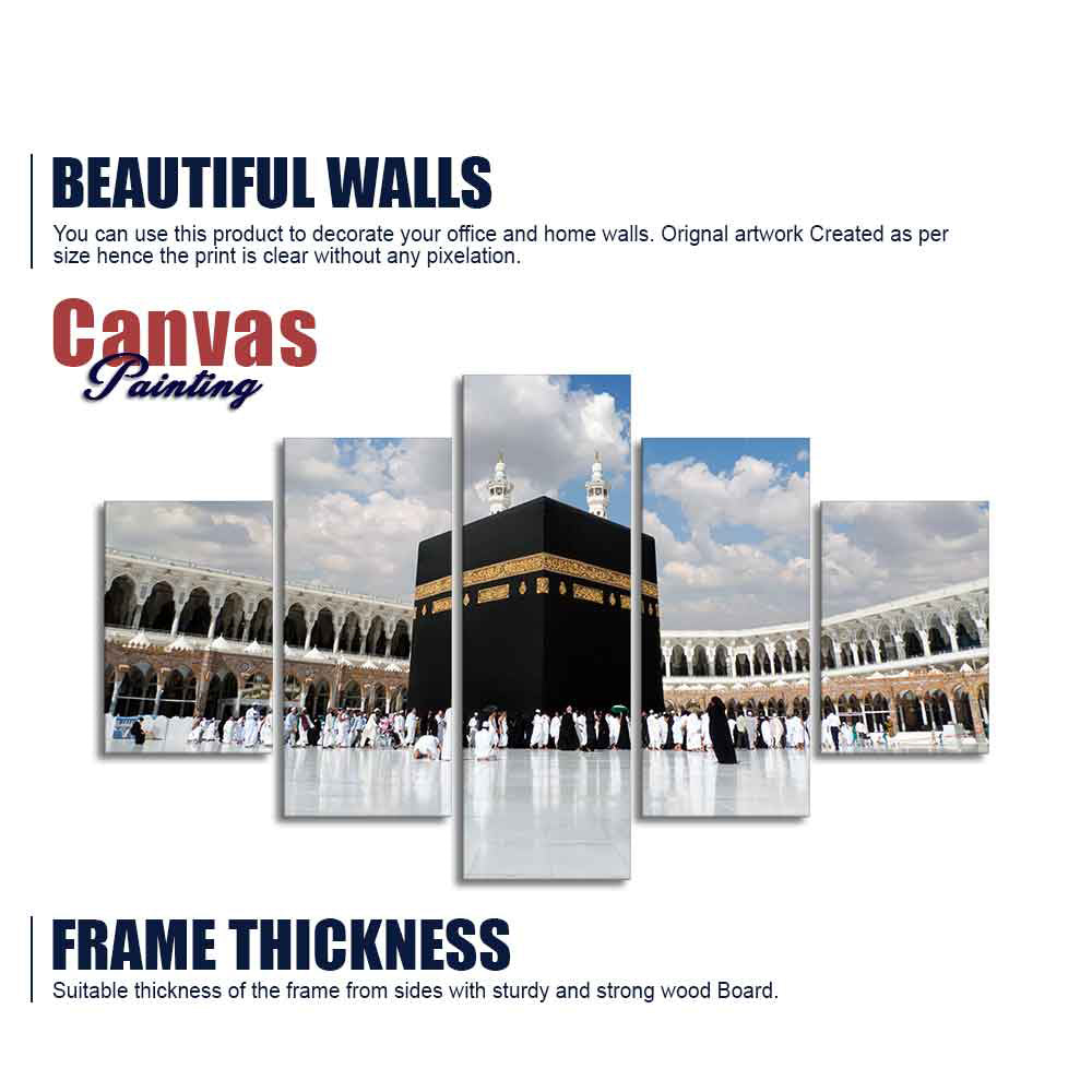 Masjid Al Haram Canvas Wall Painting of Five Pieces Set