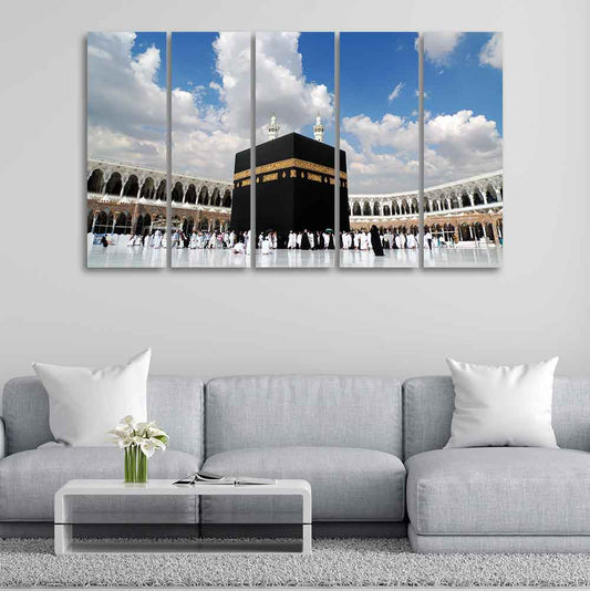 Masjid Al Haram Wall Painting of Five Pieces Set