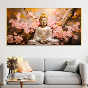 meditating-buddha-floral-wall-painting-for-home-office-decor