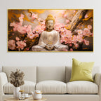Meditating Buddha Floral Wall Painting for Home & Office Décor