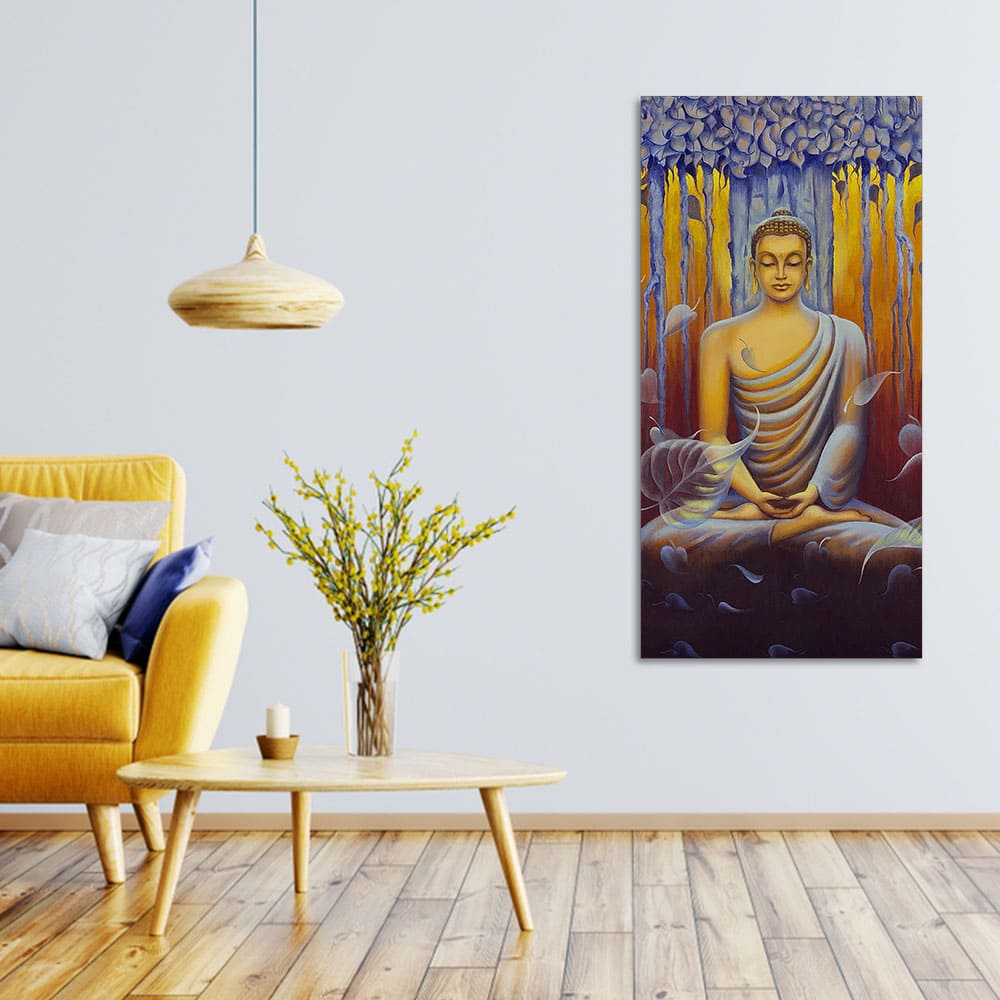 Meditating Buddha Matt Textured Canvas Wall Painting