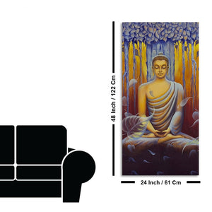 Meditating Buddha Matt Textured Canvas Wall Painting