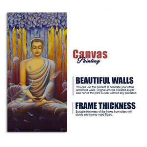 Meditating Buddha Matt Textured Canvas Wall Painting