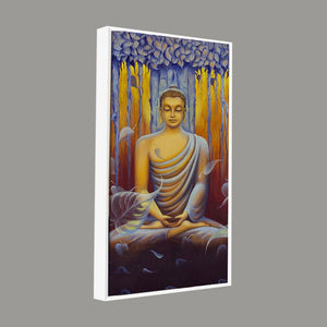 Meditating Buddha Matt Textured Canvas Wall Painting