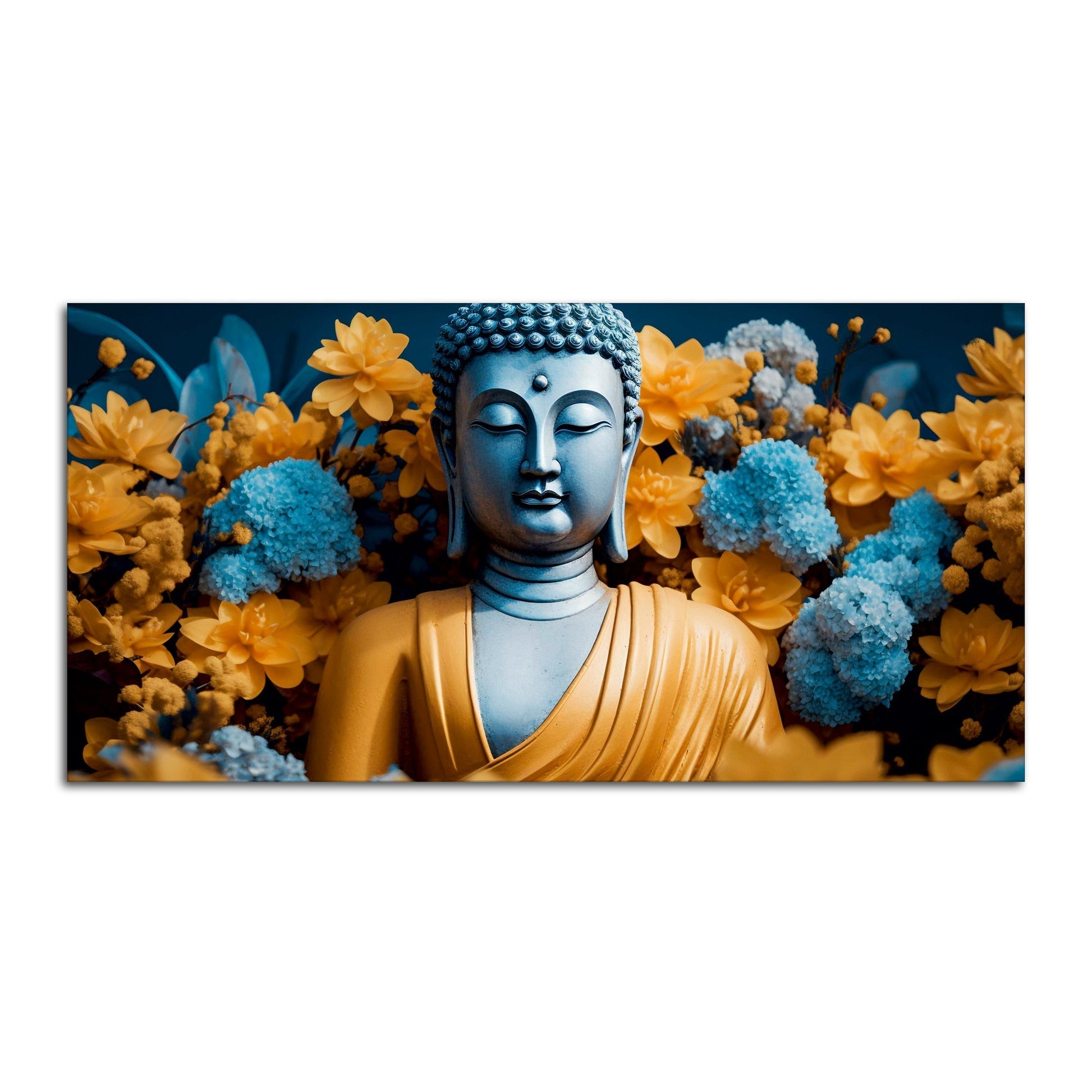 Meditating Buddha Monk Canvas Wall Painting