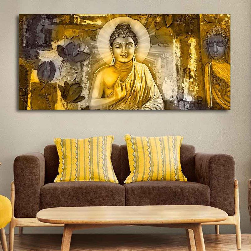 Meditating Lord Buddha Large Wall Painting
