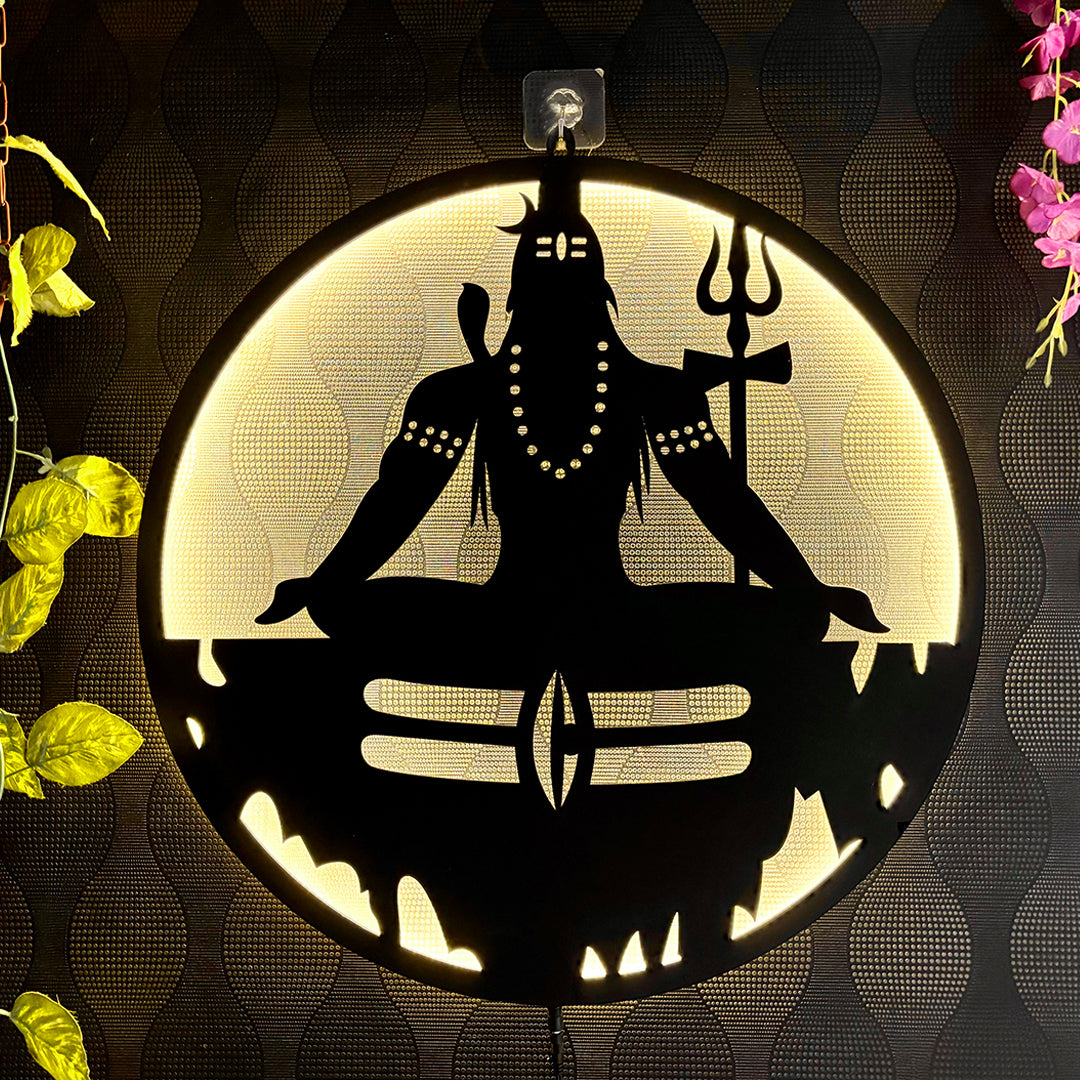 Meditating Shiva LED Wall Hanging for Wall Decor