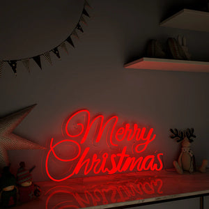 Merry Christmas Text Neon LED Light