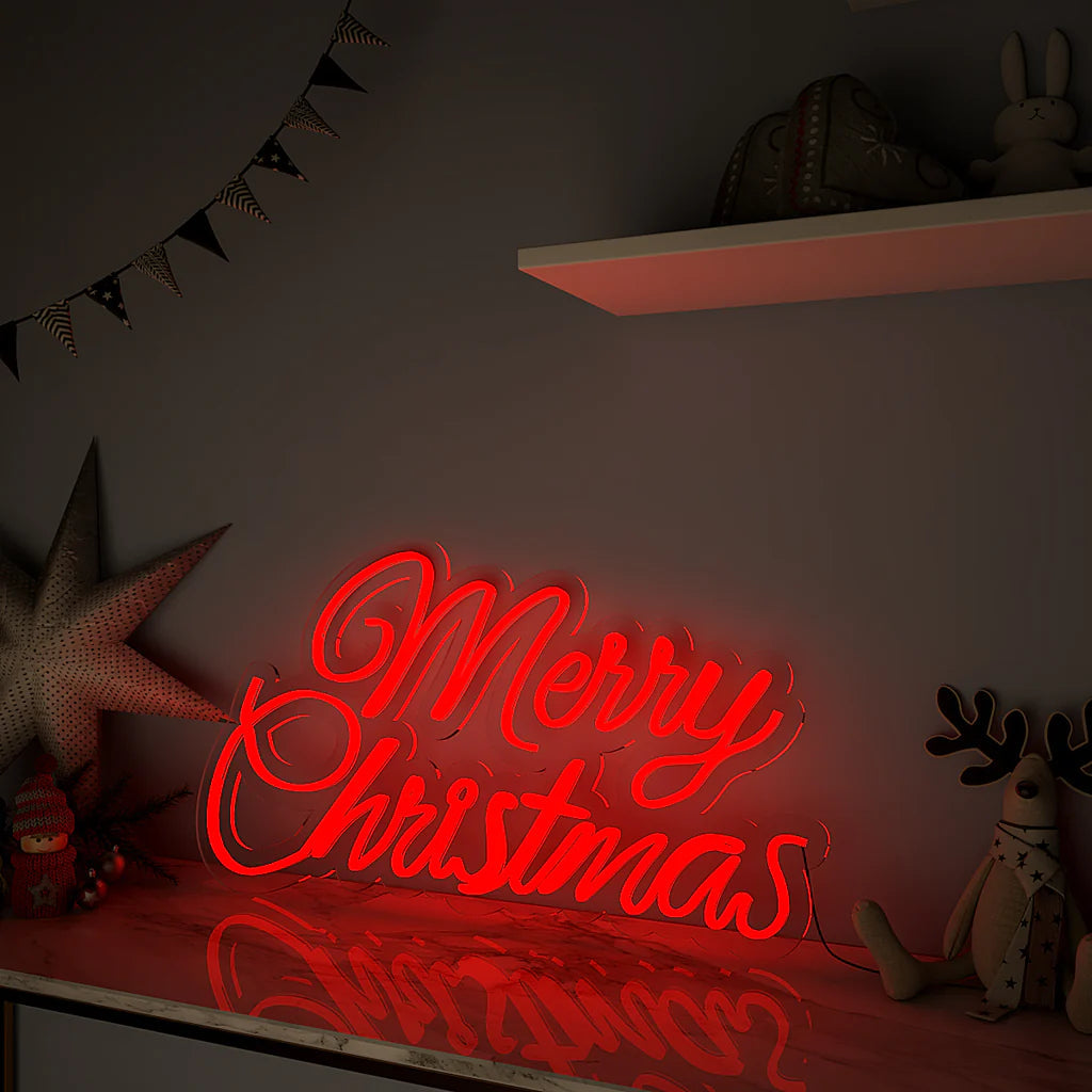 Merry Christmas Text Neon LED Light