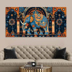 Mesmeric Elephant Mandala Art Traditional Indian Canvas Wall Painting