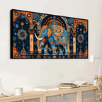 Mesmeric Elephant Mandala Art Traditional Indian Canvas Wall Painting