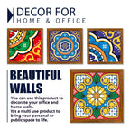 Mexican Tiles Pattern Wall Frame Set of Four