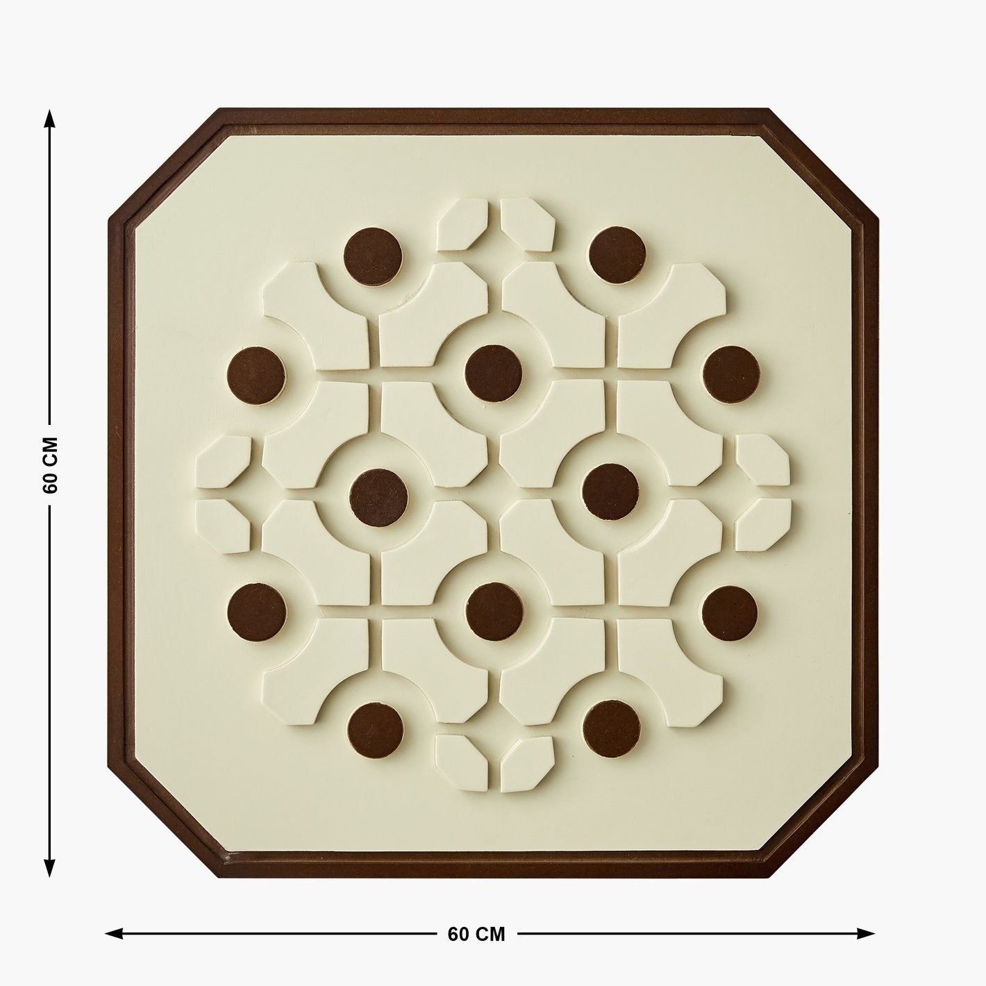 Mid Century Modern Wooden Wall Art with Circular Motif