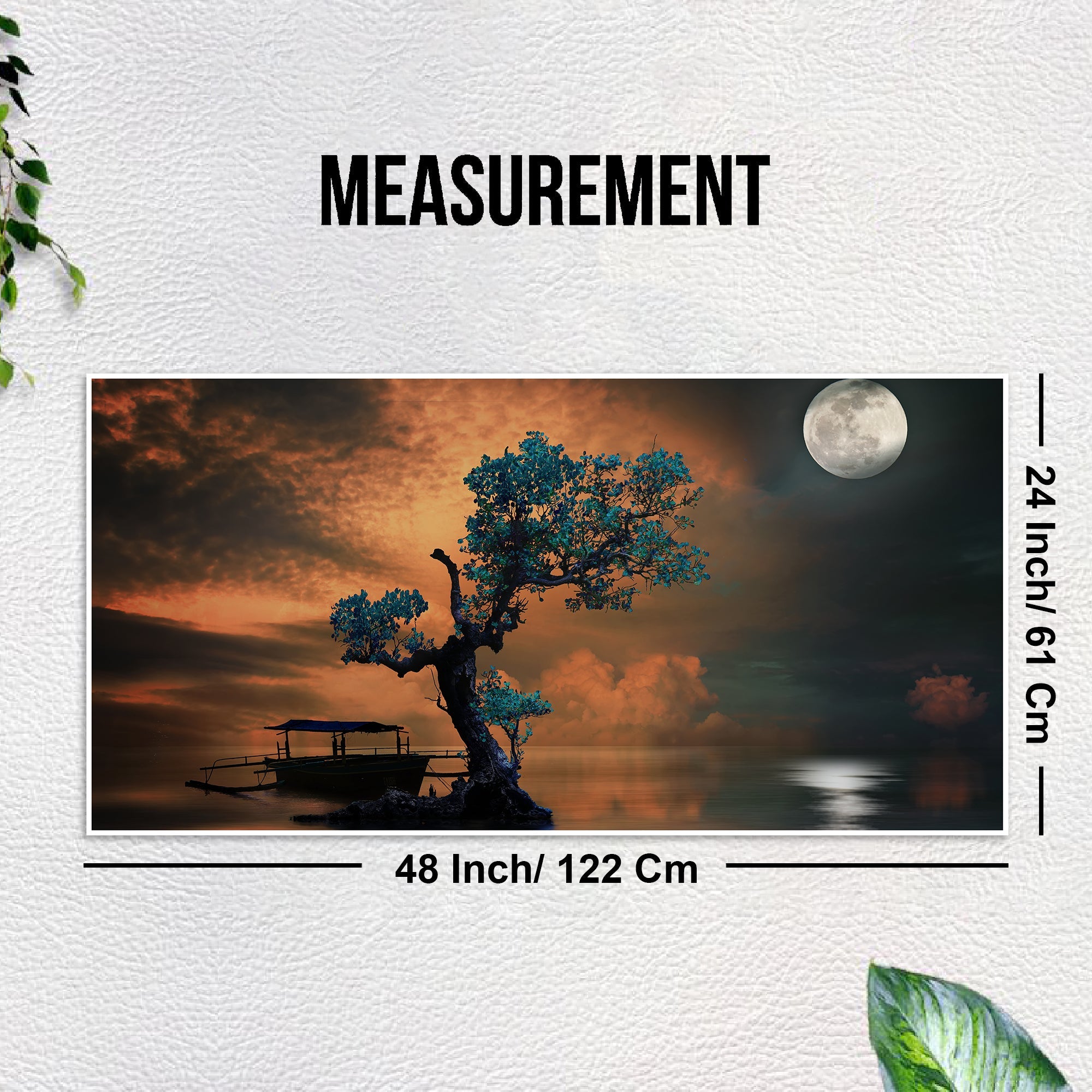 Mid Moon Light Floating Frame Wall Painting