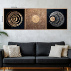 Milky Way Galaxy Pattern Framed Crystal Glass Painting Set of 3