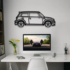 Mini Hatchback Car Metal Wall Hanging for Wall Decor