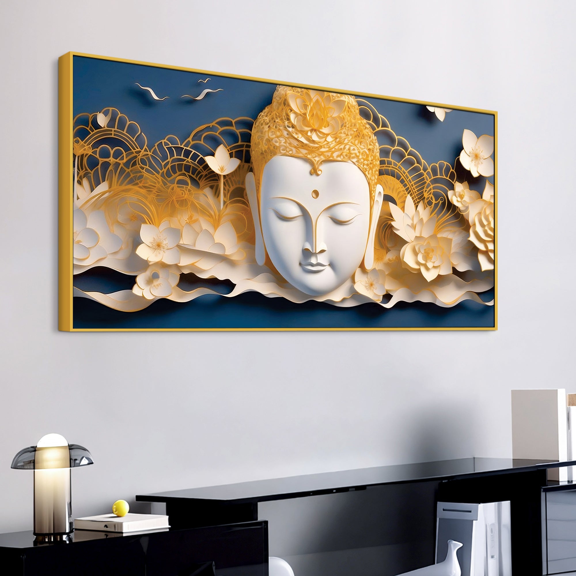 Minimal Buddha Wall Painting for Modern Décor