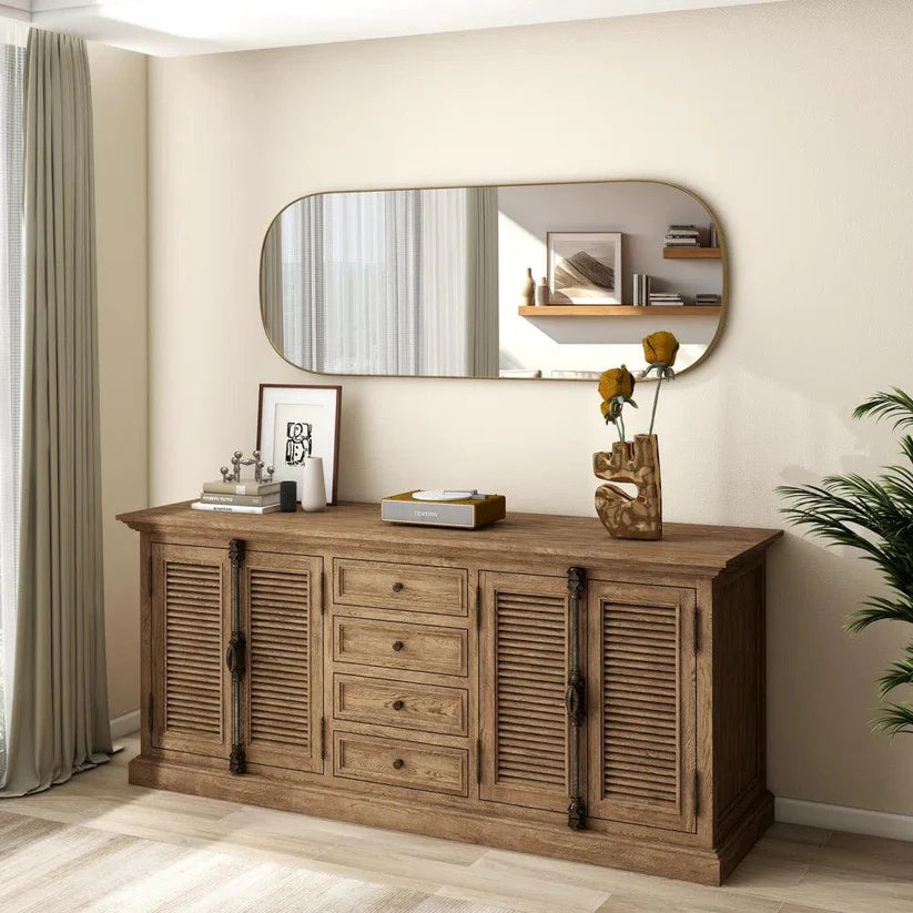 Minimal Gold Arch Wall Mirror for Vertical Display