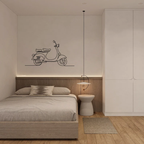 Minimal Scooter Line Art Metal Wall Hanging