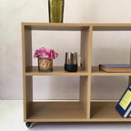 Minimal Wooden Console Table with Open Shelves