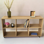 Minimal Wooden Console Table with Open Shelves
