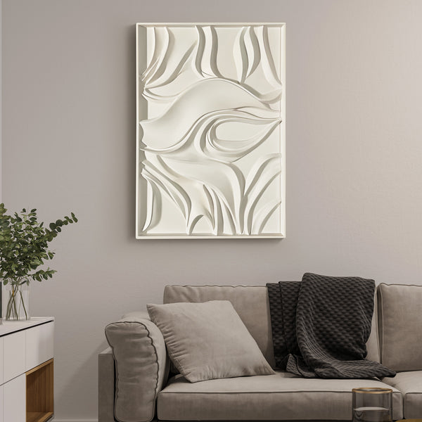 Minimalist Abstract Wave Texture Artwork 3D Wall Art Home Decor