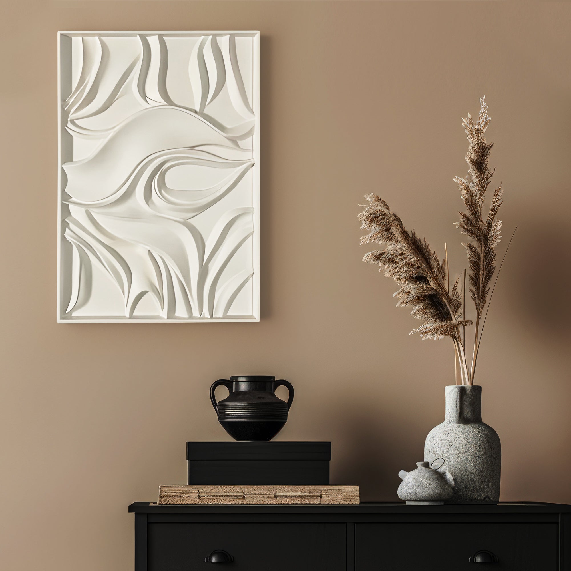 Minimalist Abstract Wave Texture Artwork 3D Wall Art Home Decor