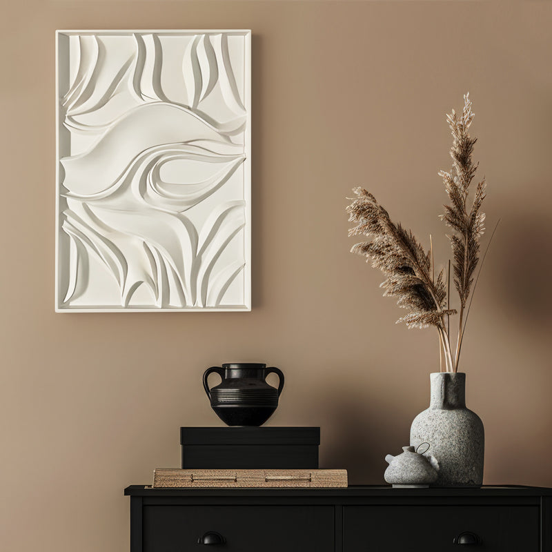 Minimalist Abstract Wave Texture Artwork 3D Wall Art Home Decor