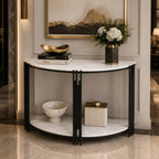 Minimalist Arc Console Table with Dual Shelf Design