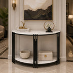 Minimalist Arc Console Table with Dual Shelf Design