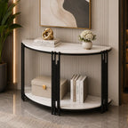 Minimalist Arc Console Table with Dual Shelf Design