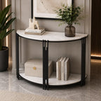 Minimalist Arc Console Table with Dual Shelf Design