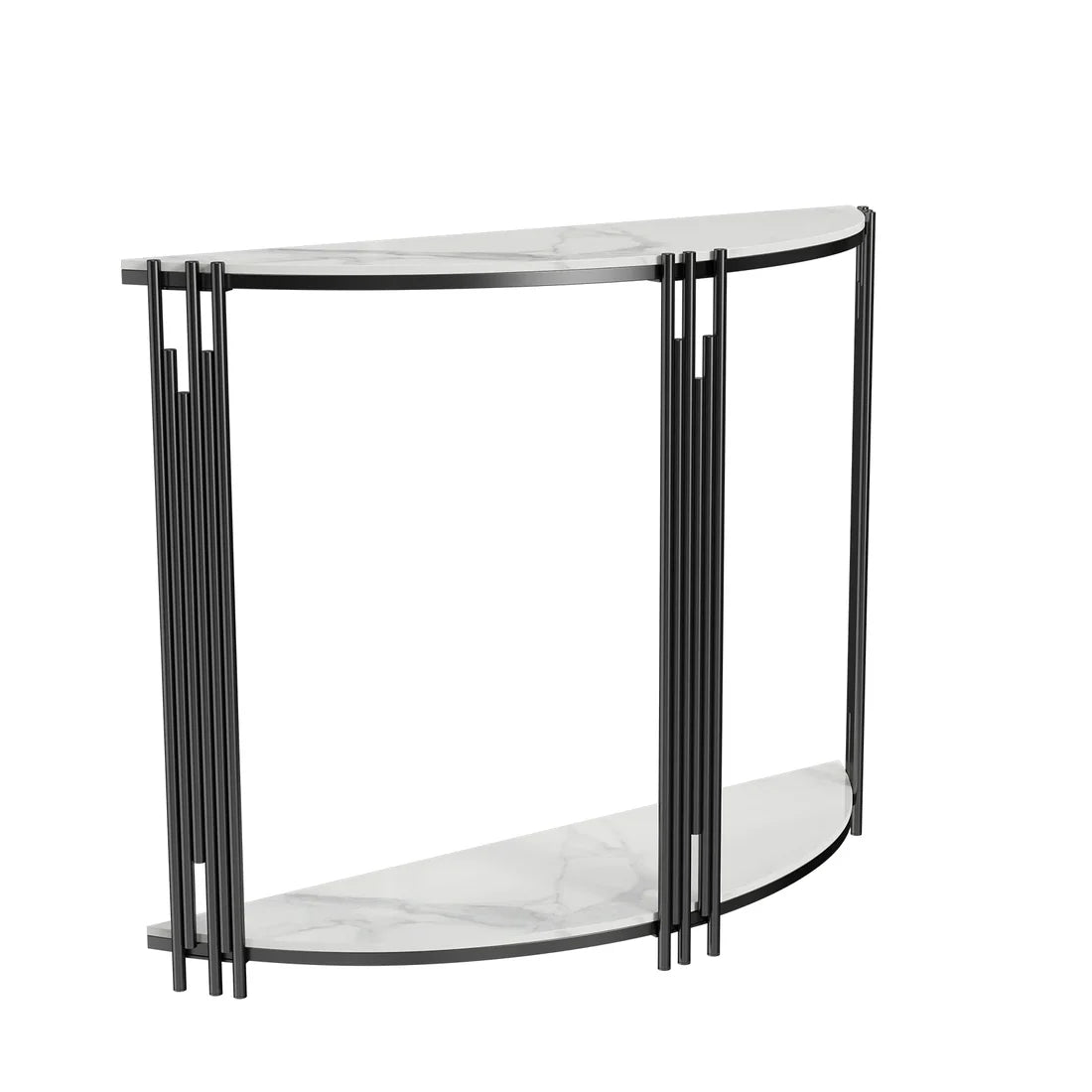 Minimalist Arc Console Table with Dual Shelf Design