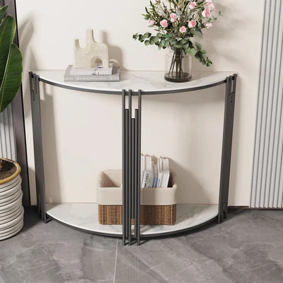 Minimalist Arc Console Table with Dual Shelf Design