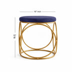 minimalist-glam-rich-blue-color-stool-with-circular-gold-base