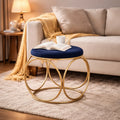 minimalist-glam-rich-blue-color-stool-with-circular-gold-base