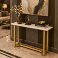 Minimalist Marble Console Table with Gold Legs