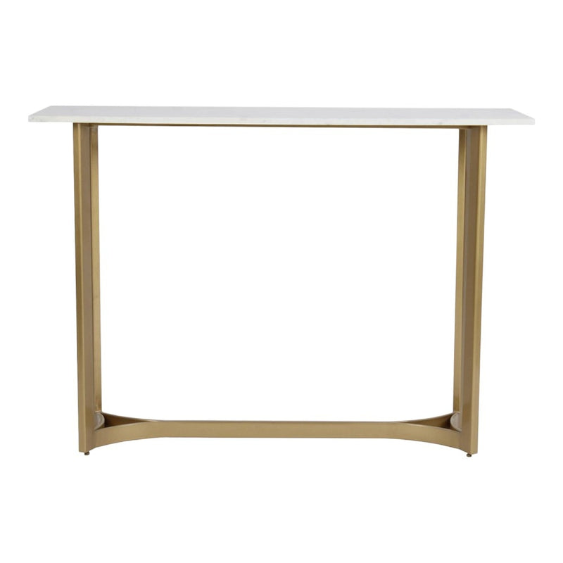 Minimalist Marble Console Table with Gold Legs