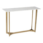 Minimalist Marble Console Table with Gold Legs