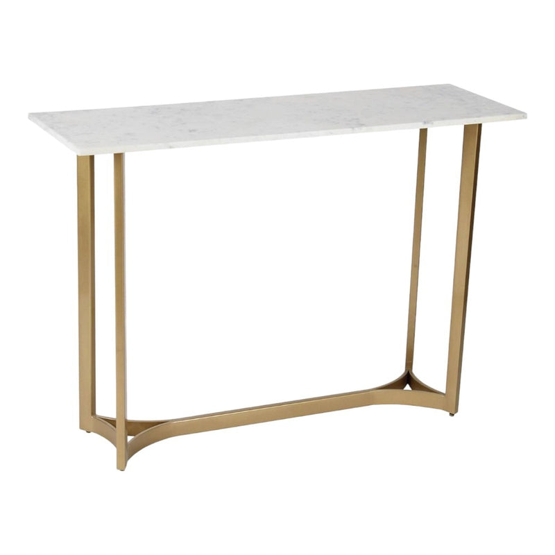 Minimalist Marble Console Table with Gold Legs