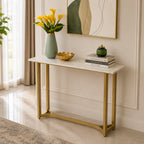 Minimalist Marble Console Table with Gold Legs