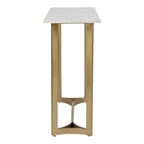 Minimalist Marble Console Table with Gold Legs