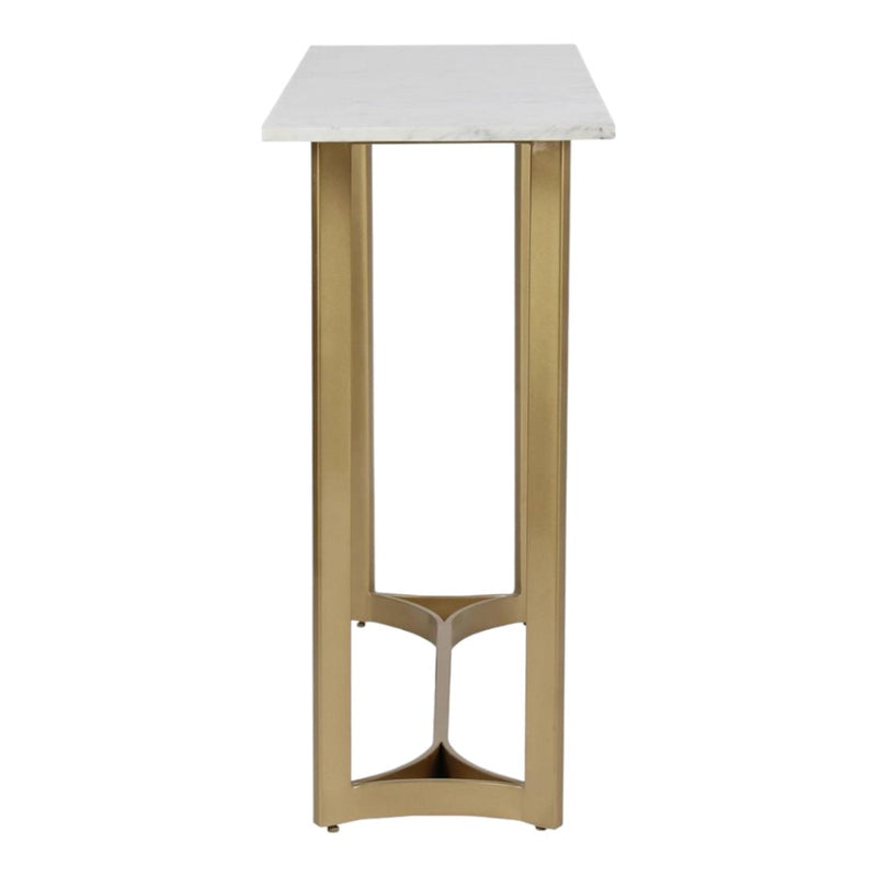 Minimalist Marble Console Table with Gold Legs