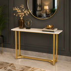 Minimalist Marble Console Table with Gold Legs