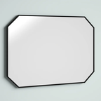 Minimalist Rectangular Designer Black Metal Finish Bathroom Mirror