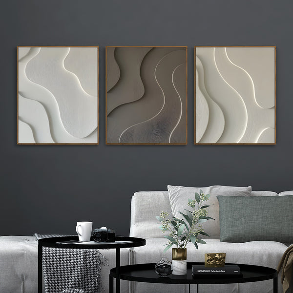 Minimalist Ripple Texture Tranquil Flow 3D Wall Art Home Decor