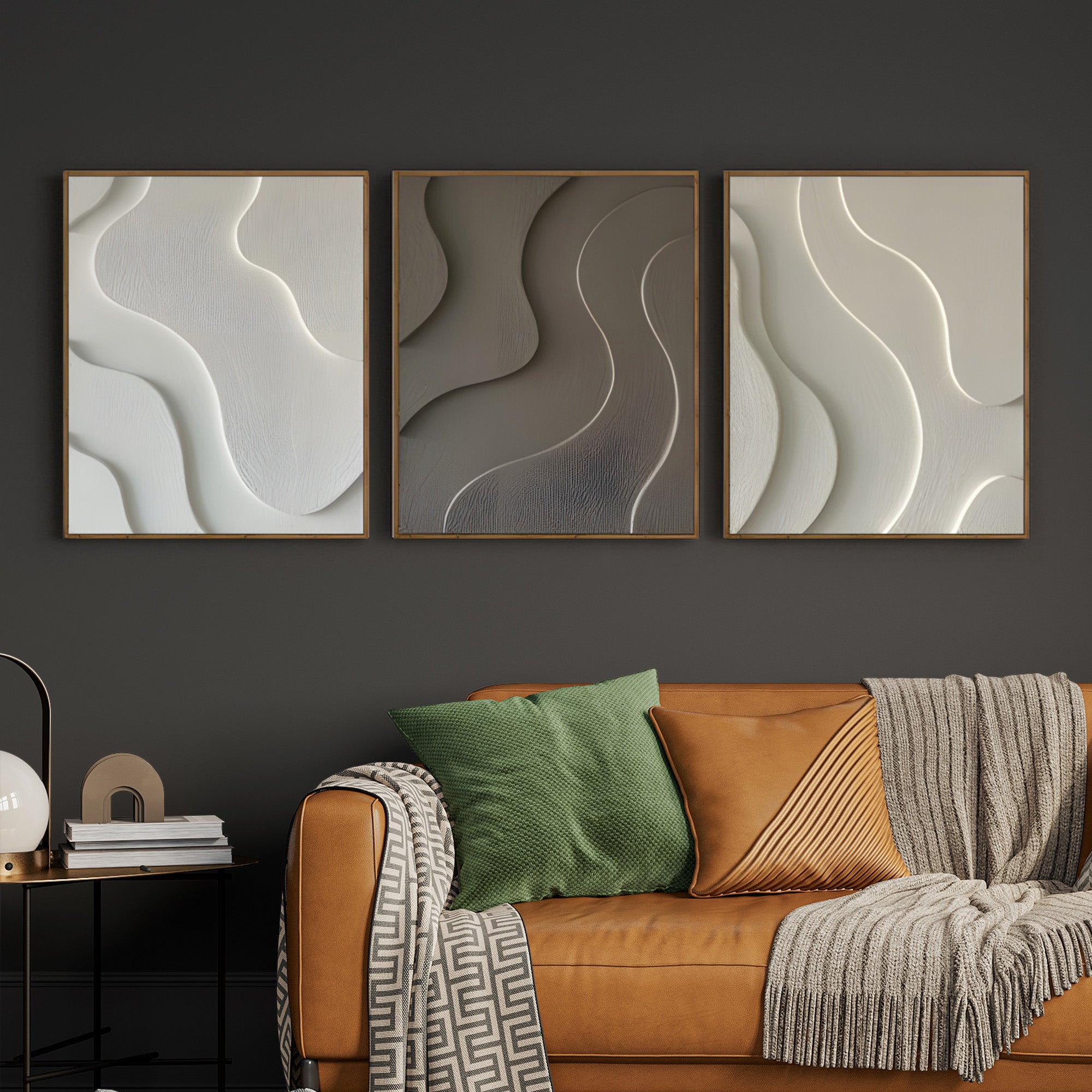 Minimalist Ripple Texture Tranquil Flow 3D Wall Art Home Decor