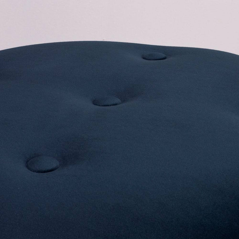 Minimalist Round Stool in Royal Blue and Gold Finish