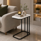 Minimalist Stylish Artistic Designer Side Table with Black Metal Finish